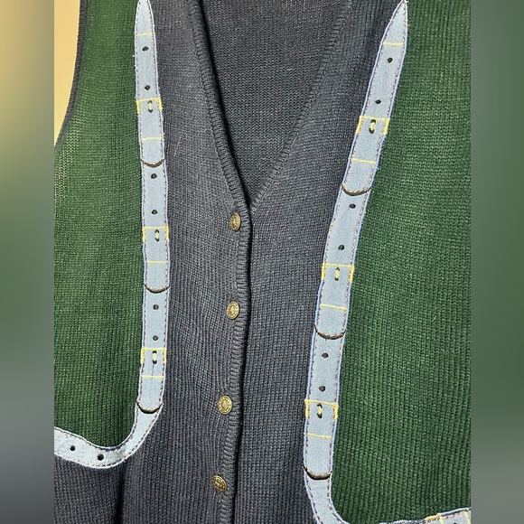 Vintage trompe l'oeil sweater vest size Large - Picture 5 of 6